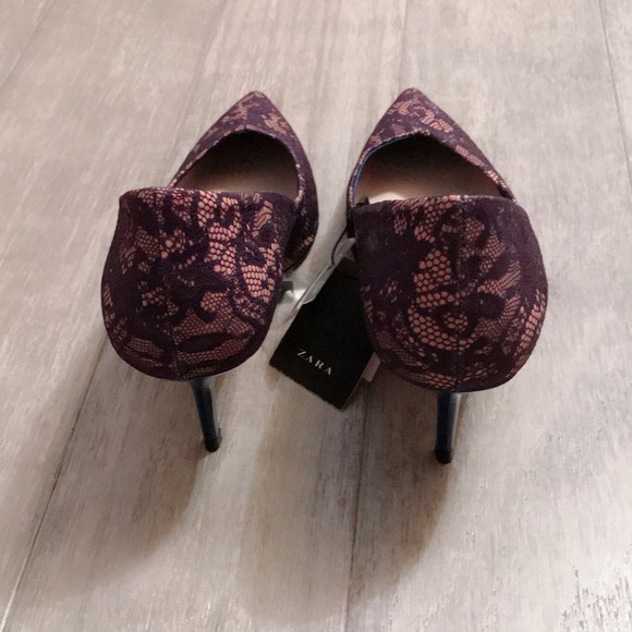 ZARA Lace Court Shoes:Blue, US 7.5, 8/EUR 38, 39 - Picture 6 of 6